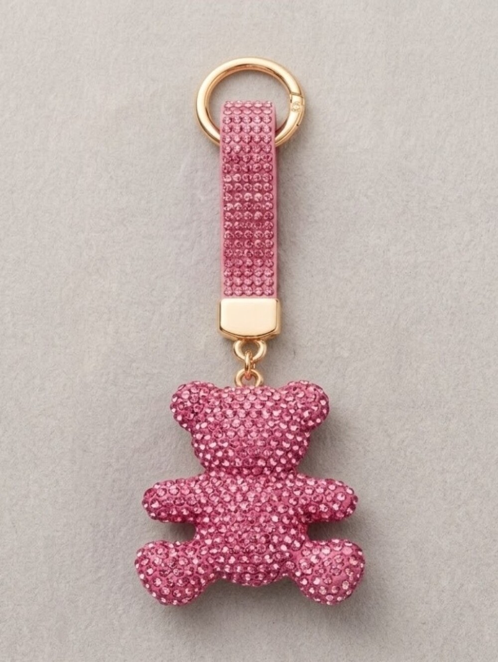 Pink Crystal Teddy BAG Charm Keychain Charm -